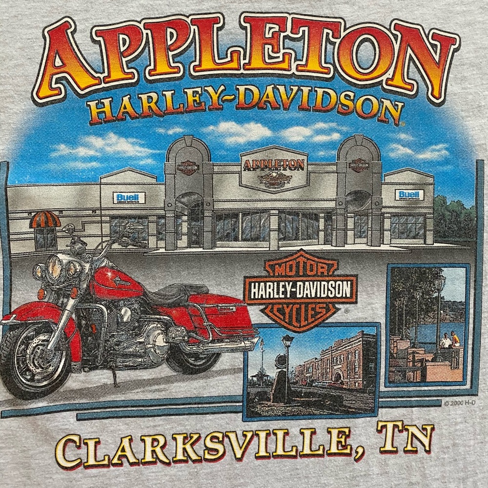Vintage Clarksville Tennessee Harley Davidson Tee
